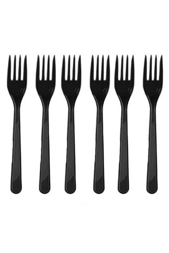 Plastik Çatal Elite Fork Siyah Renkli Cu.350f 100 Adet