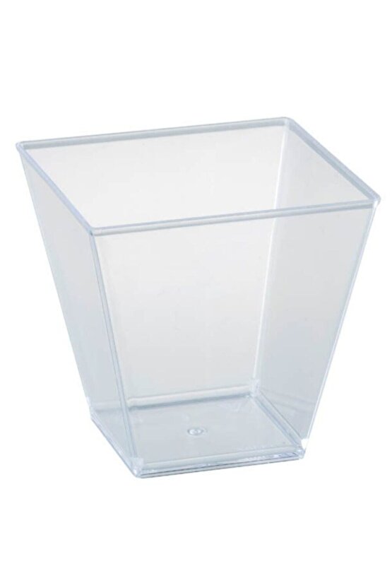 Kristal Plastik 60 ml Kübik Kase Sosluk (25ADET)