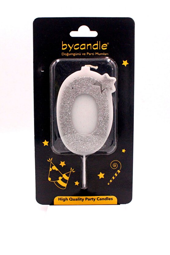 Simli Gri Rakam Mum-0