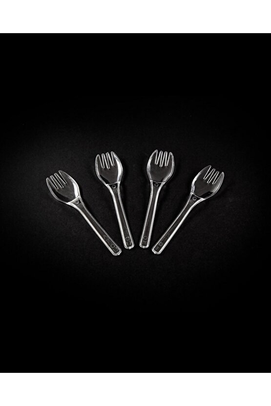 Plastik Mini Çatal 250 Adet (1 Paket)