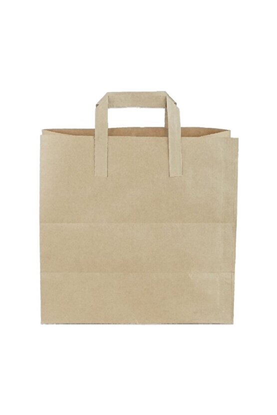Kağıt Çanta, Kraft Kağıt, Düz Saplı, 29X15X29 cm 50 Adet