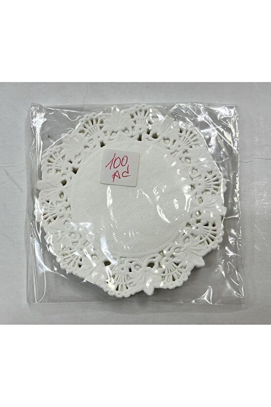9 Cm Kağıt Dantel Çay Bardağı - Tabak - Bardak Altlığı Sunum Kağıdı ( Dole ) 100 Adet