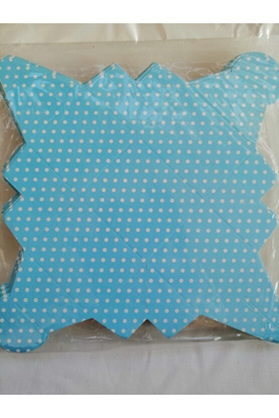 Lokum Şeker Kutusu Karton Mavi Puantiyeli 100 Adet