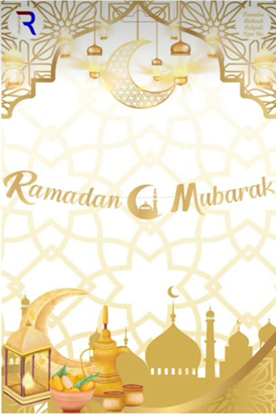 Ramazan süsleri   Ramadan Mubarak  Metalize Dekoratif Banner