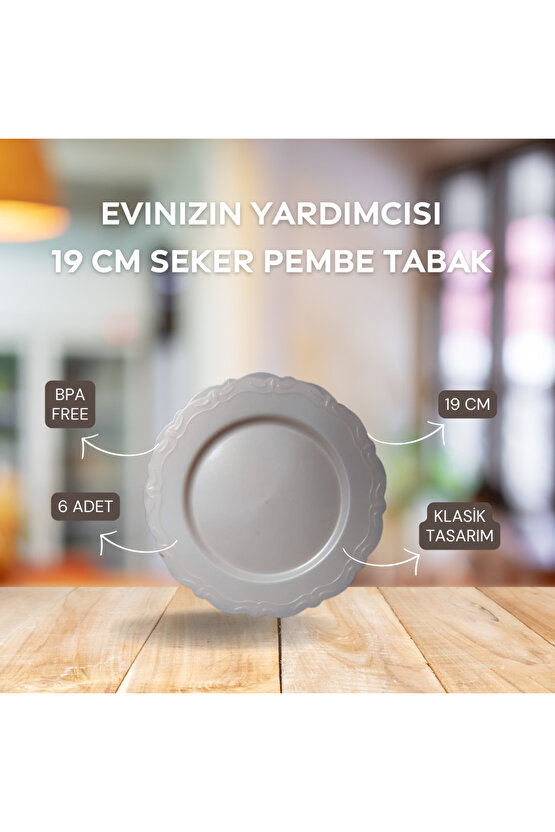 Mika Tabak& Parti Tabak&parti Mika Tabak & Doğum Günü Tabak & Plastik Tabak 19 Cm - 6 Adet