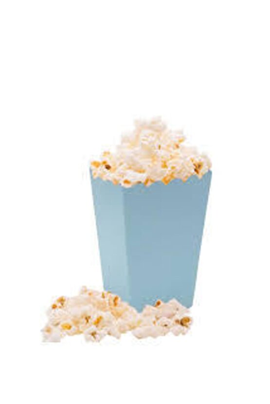 Makaron Renk Mavi Mısır Kutusu 8li Popcorn Cup Parti