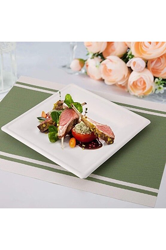 Beyaz Kare Karton Tabak 25 Adet 20 Cm