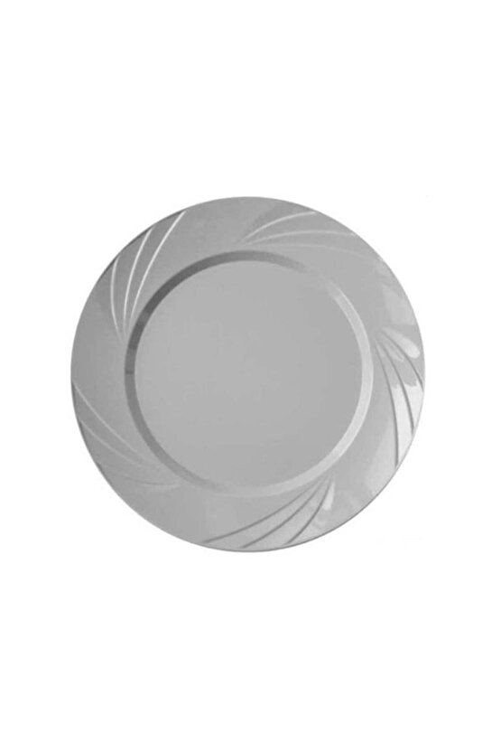 Gümüş Yuvarlak Mika Tabak 22 cm 6 Adet