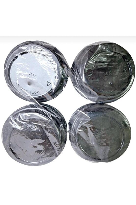 Double Wall Karton Kağıt Bardak Kraft Siyah 8 Oz 240ML Siyah Kapaklı 40 Adet