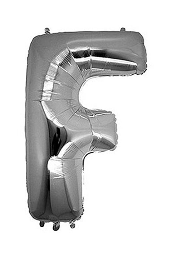 F Harf Silver Folyo Balon Harfli Balon 100 Cm Dev Boy