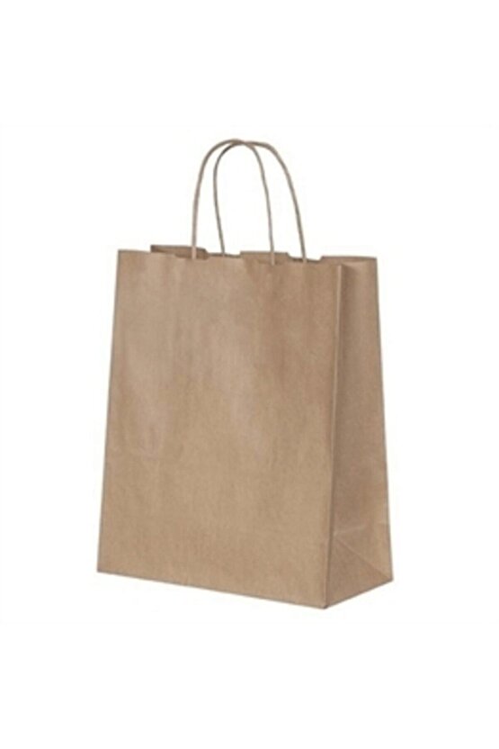 Roll Up Büküm Saplı Çanta 18x24cm Kraft 25 Li