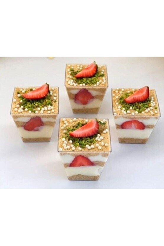 Kristal Plastik Akrilik Prizma Kübik Kase 120cc 20 Adet - Kapaksız