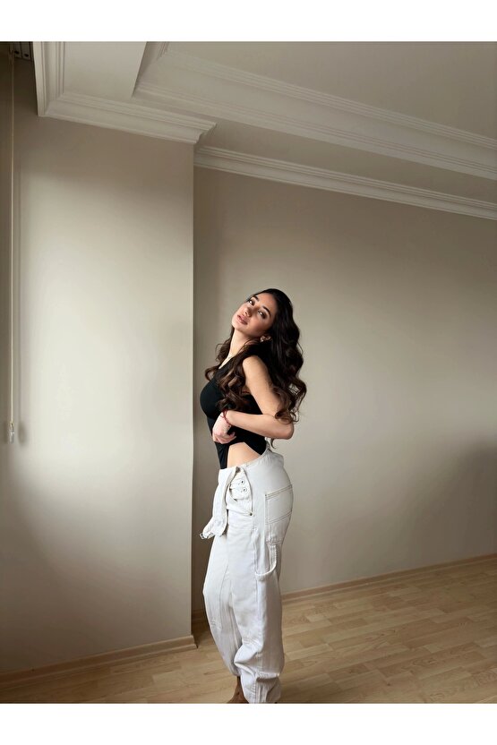 Halter Yaka Siyah Bodysuit