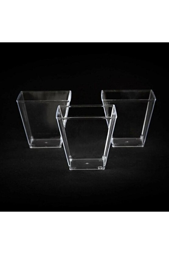 Plastik Akrilik Prizma kübik Kase 60 cc 25 adet