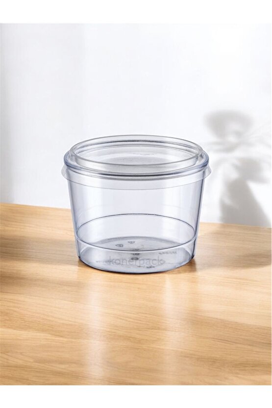 BODEGA Kapaklı Sert Plastik Kase 250 CC 10 ADET Magnolya, Sütlü Tatlı, Aşure, Salata, Meze Kasesi