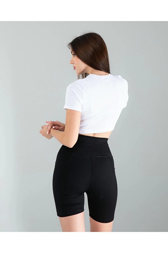 Beyaz Fitilli Kaşkorse Mini Bluz