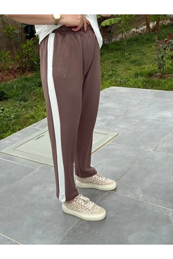 Kadın Modal Dokulu Kumaş Yanı şeritli Takım