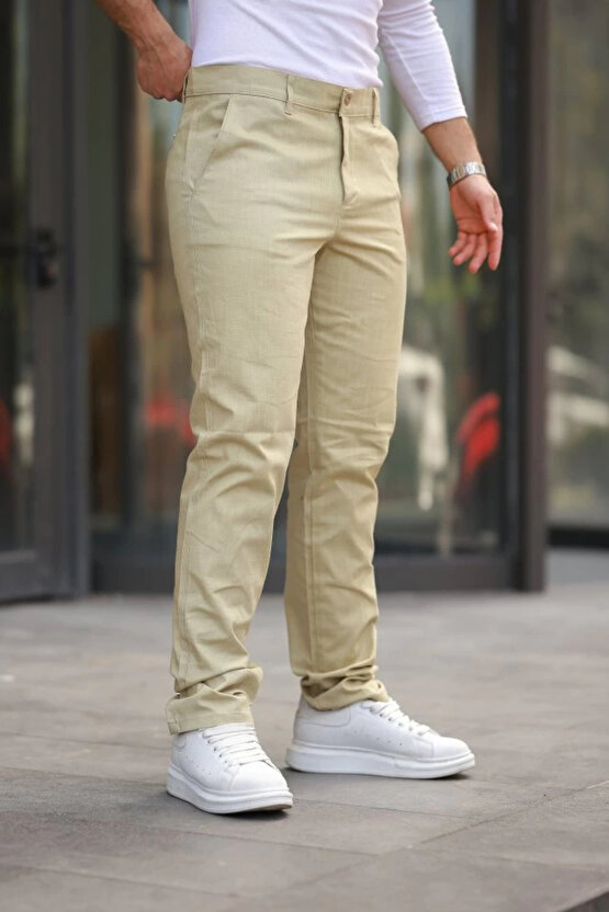 Erkek Rahat Keten Pantolon