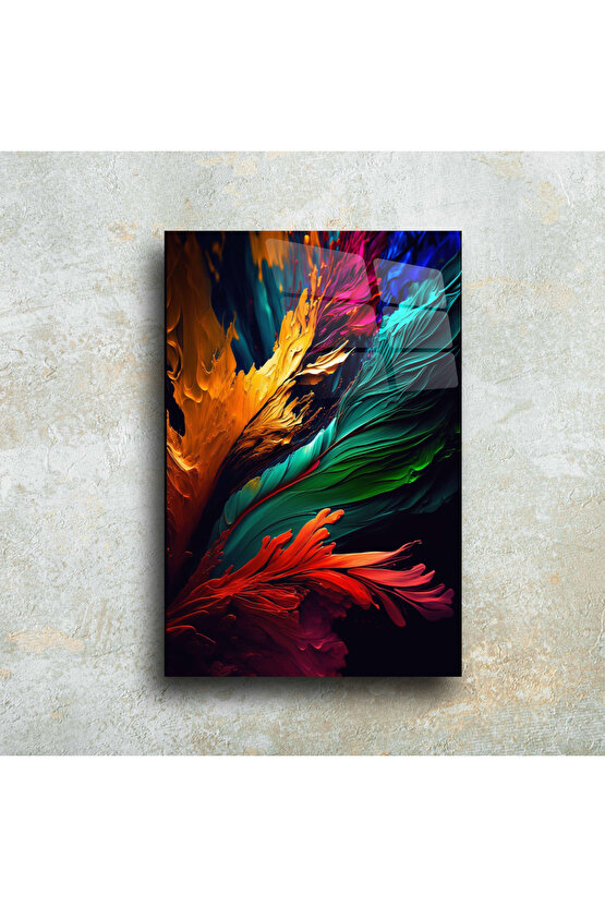 Karışık Desenler Cam Tablo Duvar Dekoru 15