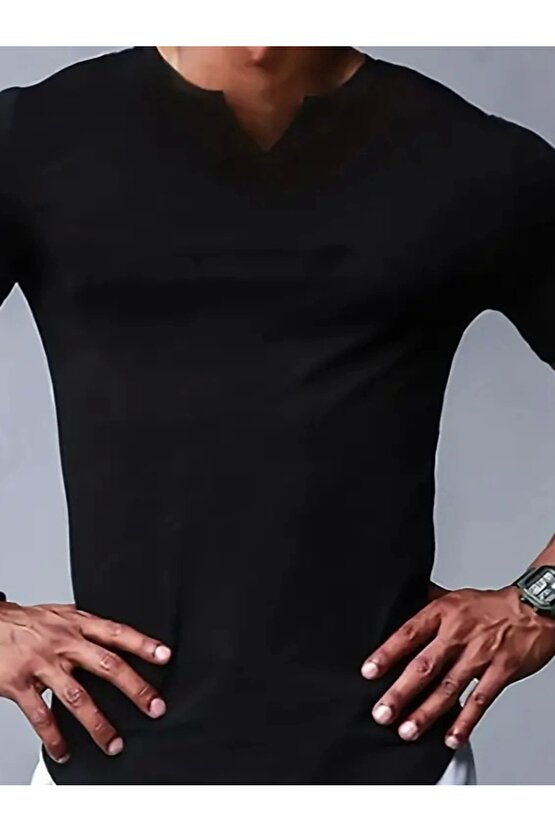 Erkek Kısa Kollu V Yaka Süprem T-shirt
