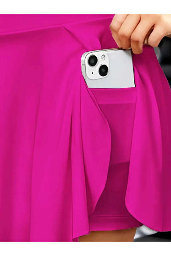 Kadın Yüksek Bel Cepli Sandy Short Etek