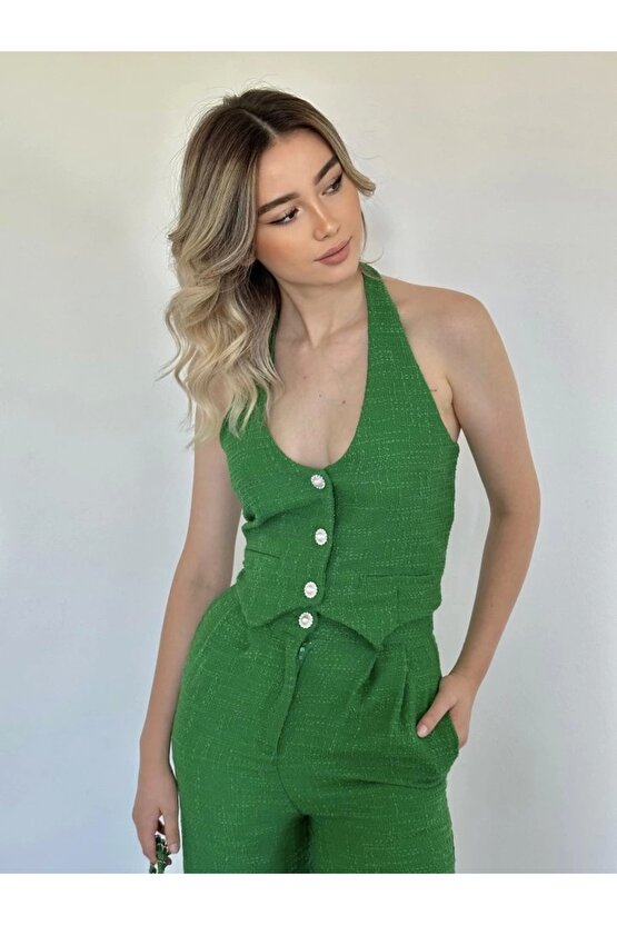 Yeşil Yelek Ve Pantolon Takım