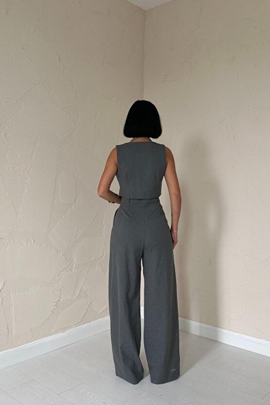 Gökyüzü Moda Antrasit Klas Ceket Ve Yelek Ve Pantolon Takım