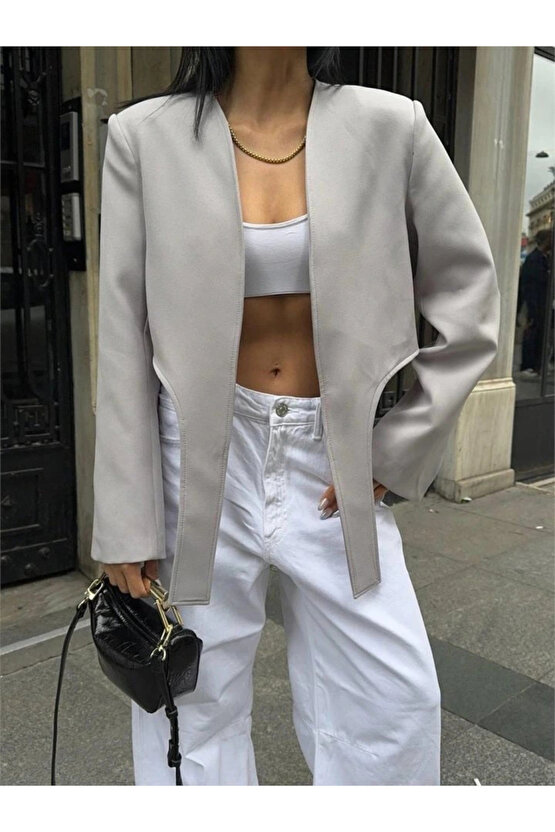 CROP CEKET BAĞAMA KUYRUKU Gri