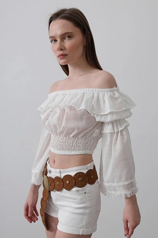 Bluz - Beyaz Beyaz Kadın  Kız bluz şık rahat