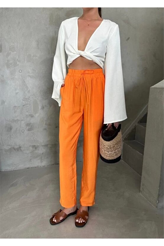 BE ATİK DETAYI ODA KUAŞ PANTOON Orange