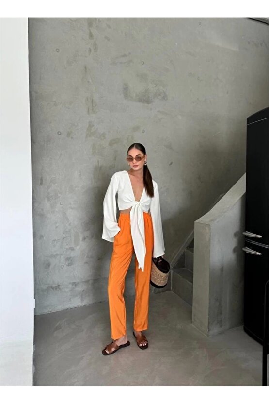 BE ATİK DETAYI ODA KUAŞ PANTOON Orange