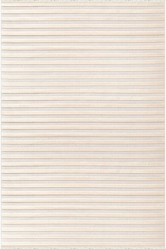 Kadife Bambu Dokuma Modern Kaymaz Salon Halısı Mutfak Halısı Koridor Halısı Yolluk Çizgi Beyaz