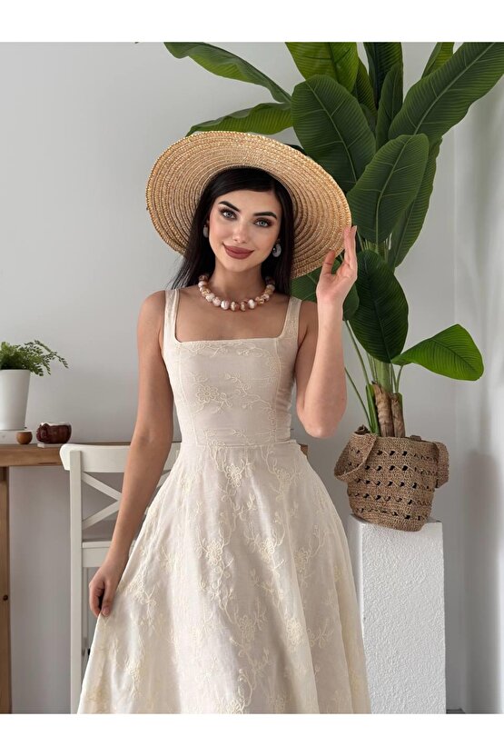 vogueway Cuper Çiçek Detaylı Elbise