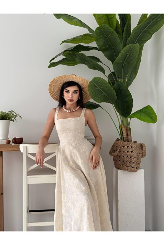 vogueway Cuper Çiçek Detaylı Elbise