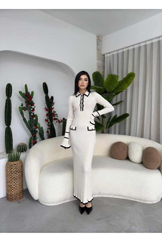 Wale Cep Detaylı Elbise