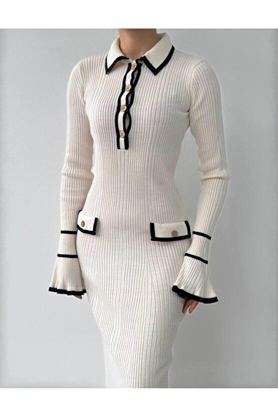 Wale Cep Detaylı Elbise