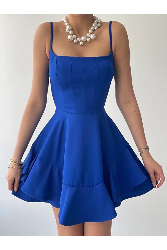 Gökyüzü Moda Common İp Askılı Elbise