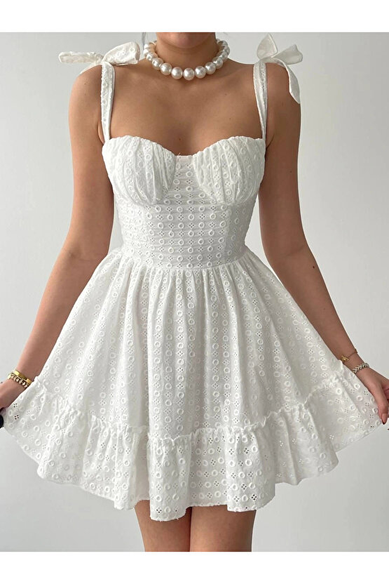 onika Omuz Bağlamalı Elbise