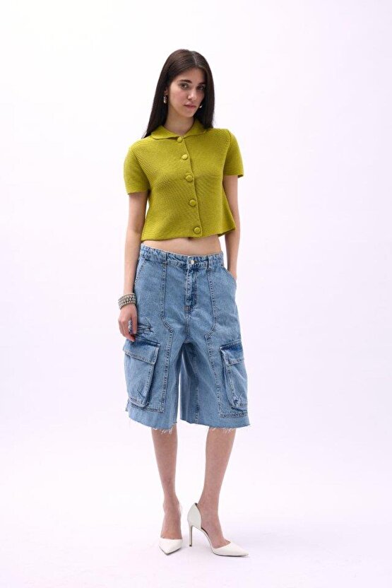 Bebe Yaka Düğmeli Bluz