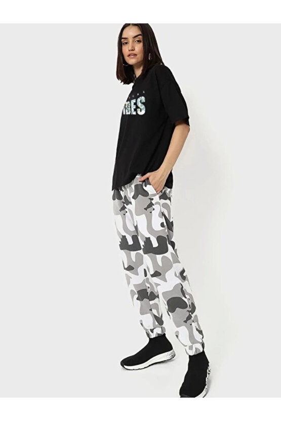 MDB Baskılı Oversize Tshirt iyah