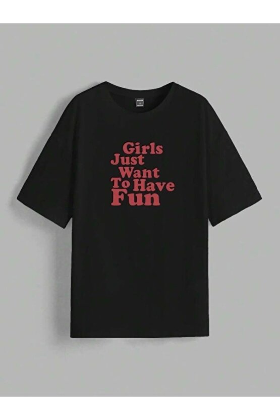 Baskılı Oversize Tshirt  iyah