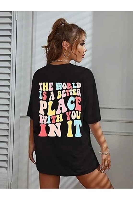 Bisiklet Yaka Baskılı Tshirt iyah