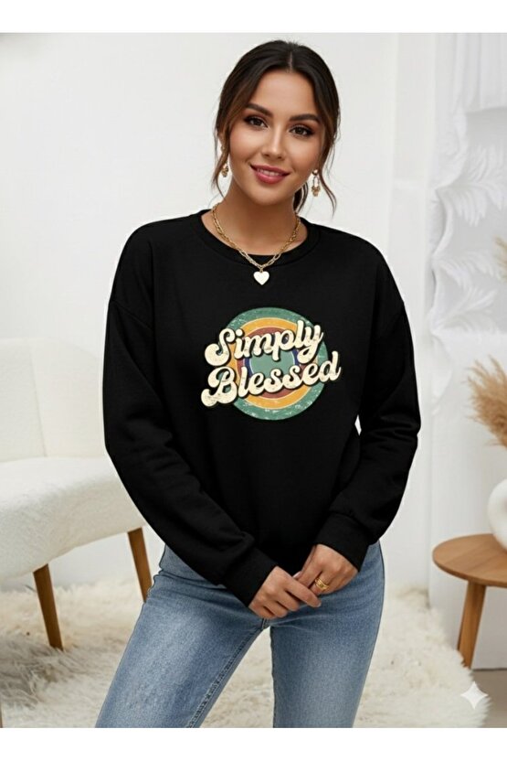 Kadın Uzun Kollu Bisiklet Yaka Viskon Iki Iplik Bluz