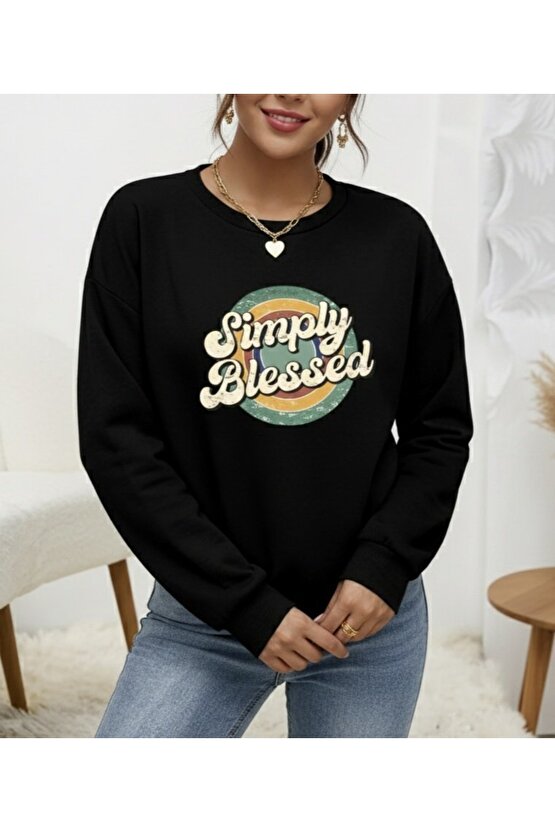 Kadın Uzun Kollu Bisiklet Yaka Viskon Iki Iplik Bluz