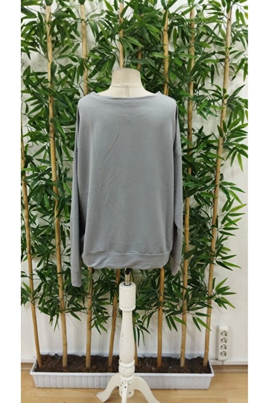 Kadın Uzun Kollu Bisiklet Yaka Desenli Viskon Iki Iplik Bluz