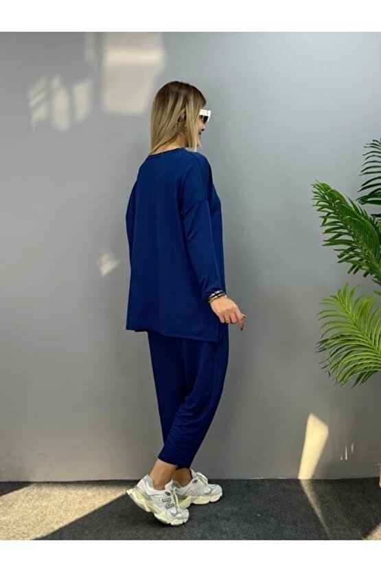 Kadın Iki Iplik Viskon Pamuk Kumaş Arma Detaylı Ikili Takım