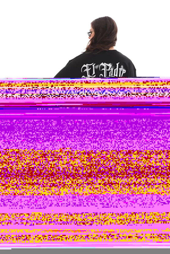 Unisex Bisiklet Yaka Baskılı Oversize Thirt iyah