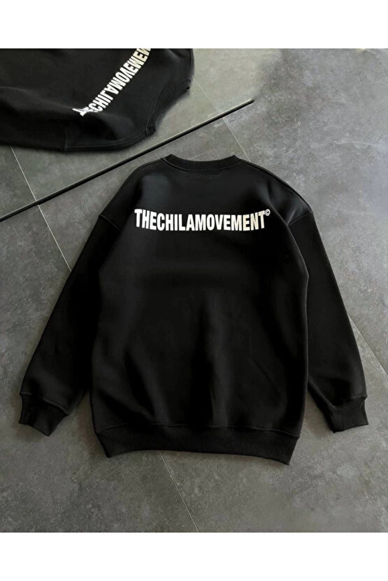 MDB Kışlık Bisiklet Yaka Oversize Baskılı weathirt iyah