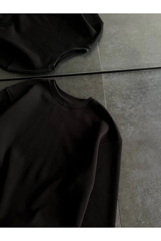 MDB Kışlık Bisiklet Yaka Üç İplik Basic weathirt iyah