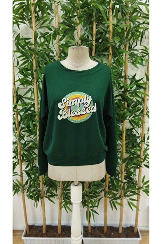 Kadın Uzun Kollu Bisiklet Yaka Viskon Iki Iplik Bluz